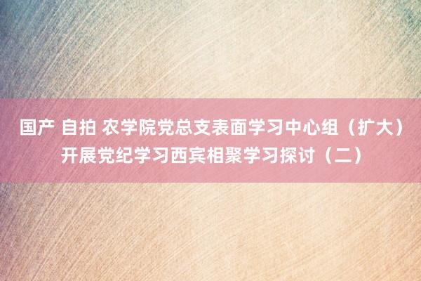 国产 自拍 农学院党总支表面学习中心组（扩大）开展党纪学习西宾相聚学习探讨（二）